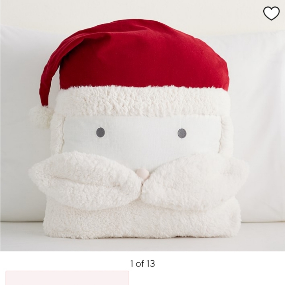 Pottery barn kids Santa christmas throw pillow